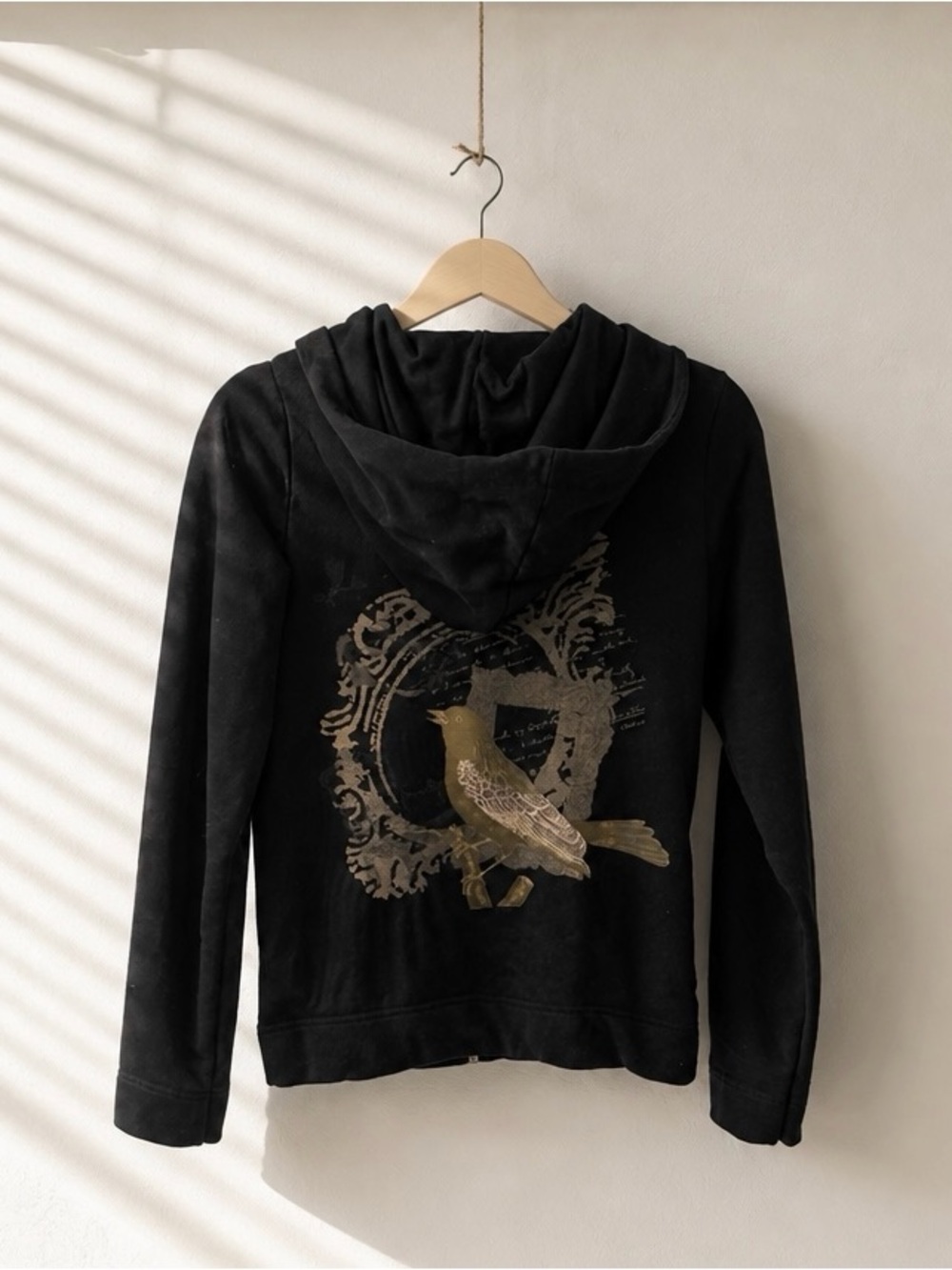 Rare Vintage Juicy Couture Black Zip-Up Hoodie with Crest Patch